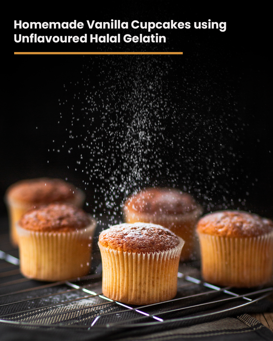 Homemade Vanilla Cupcakes using Unflavoured Halal Gelatin